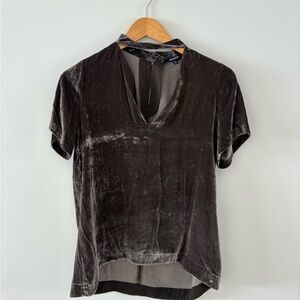 Madewell Velvet Black Blouse